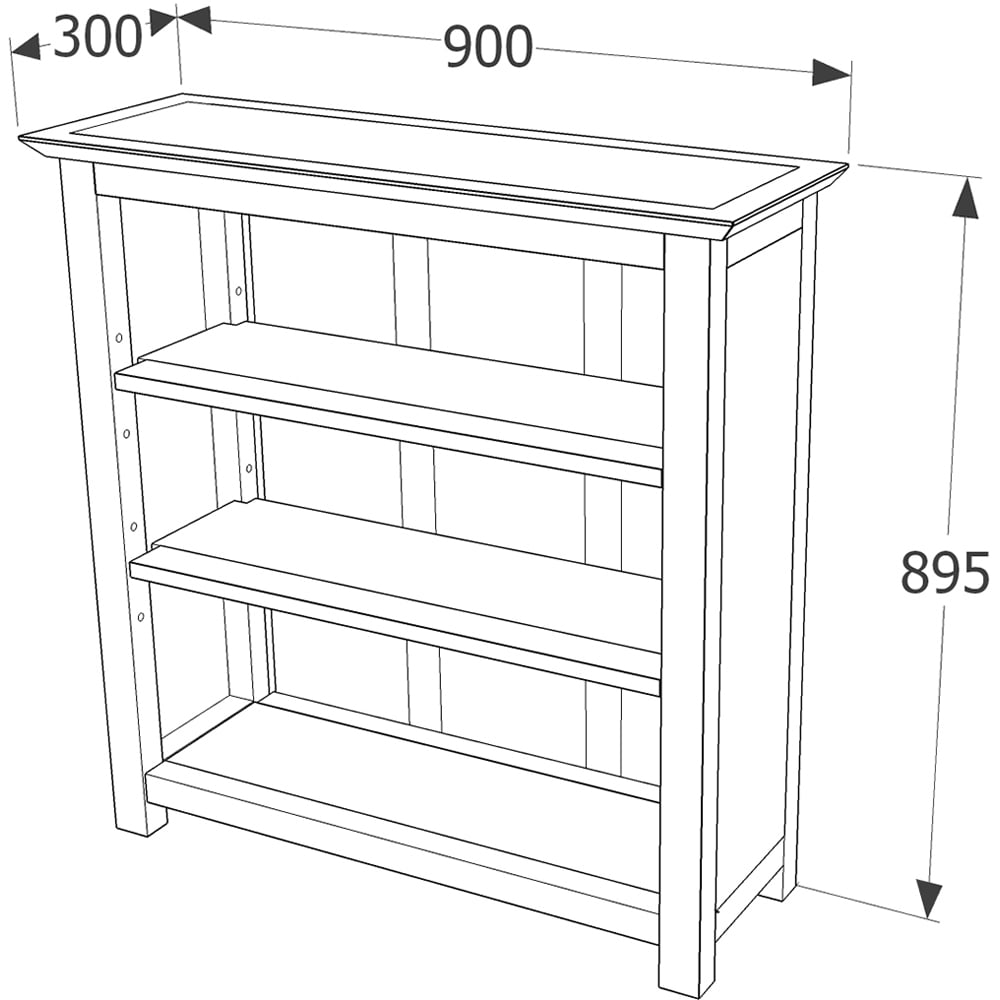 Core Products Dunkeld 3 Shelf Midnight Blue Low Bookcase Image 7