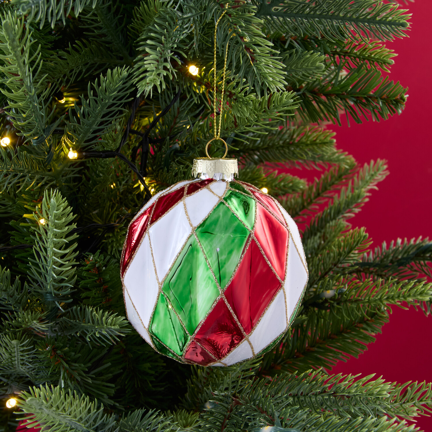 Geometric Peppermint Bauble Image 2