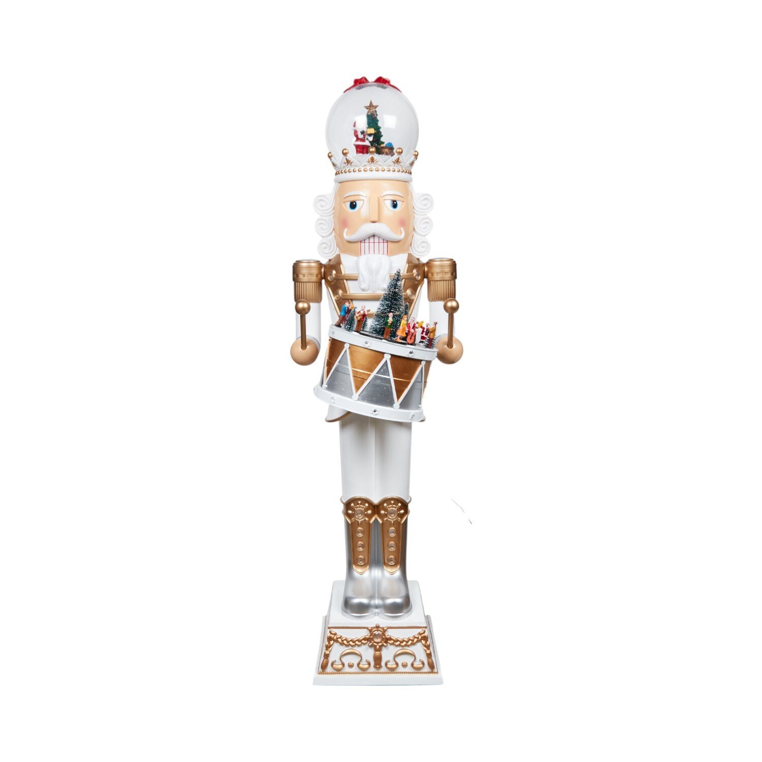 XL Standing Nutcracker Model White and Gold Image 3