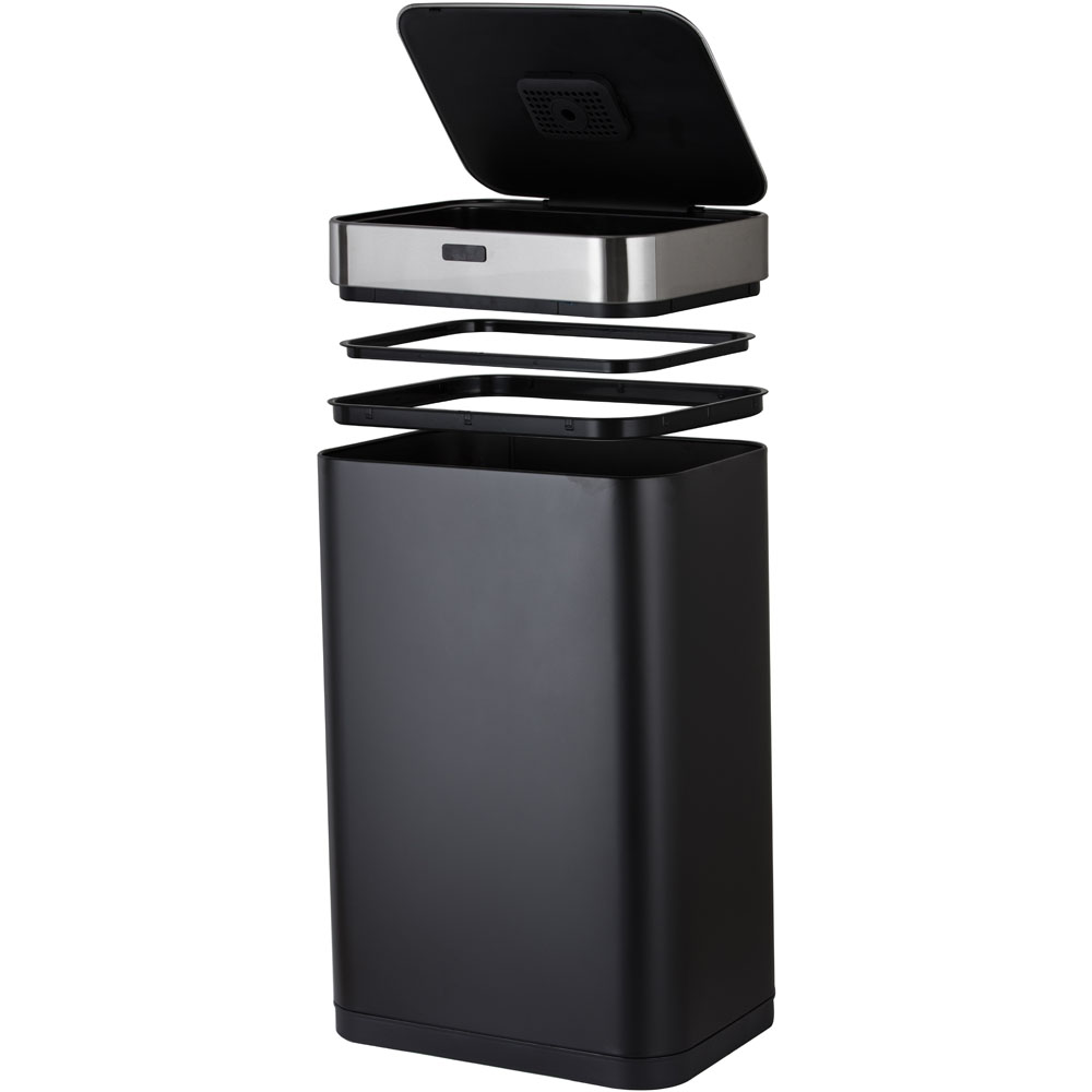 Tower Black Rectangular Sensor Bin 75L Image 4