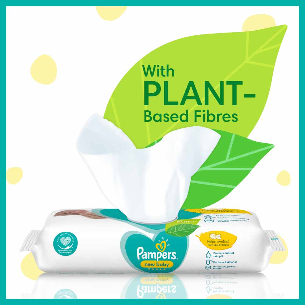 Pampers New Baby Wipes 4 x 50 Wipes Image 3