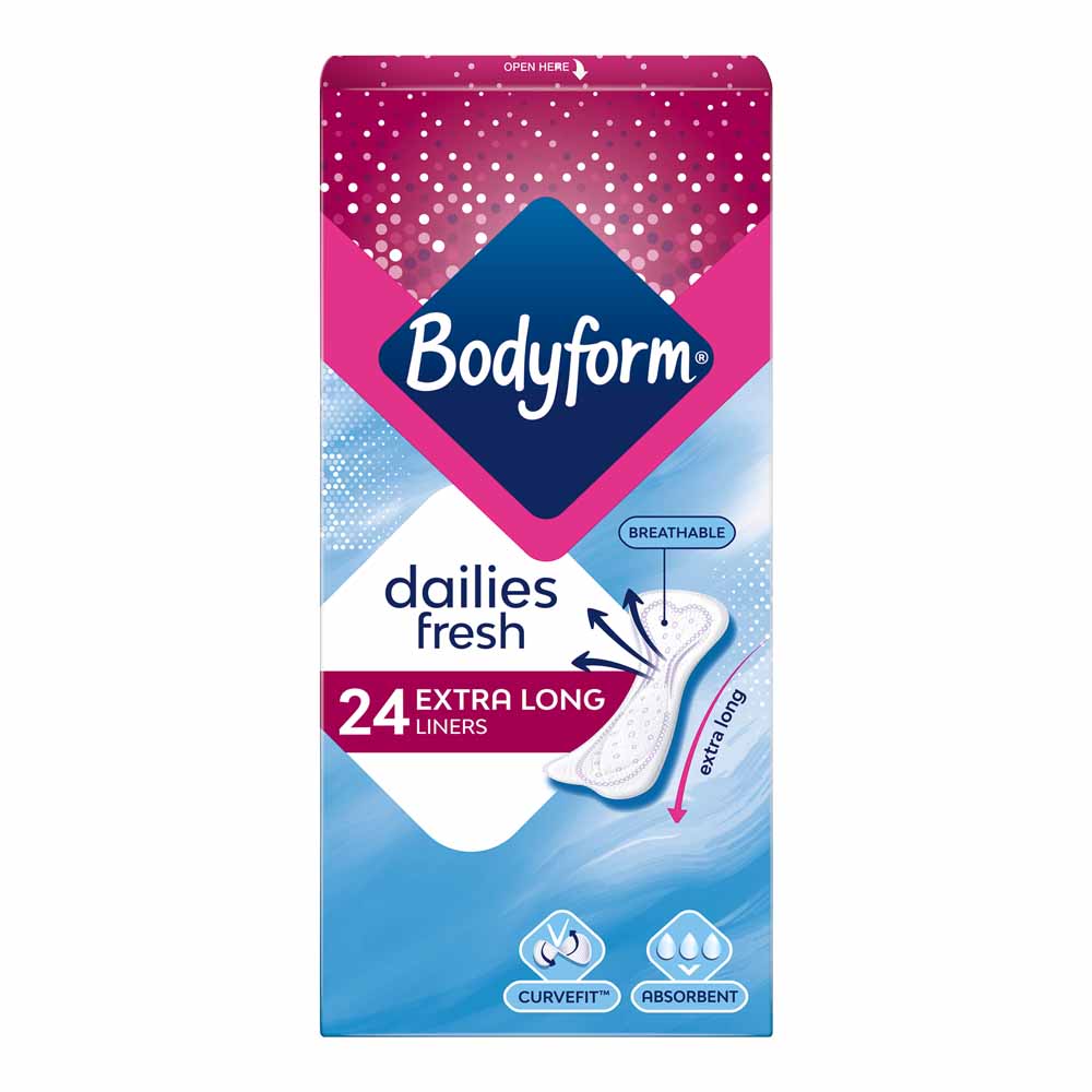 Bodyform Daily Fresh Extra Long Pantyliners 24 pack Image 2