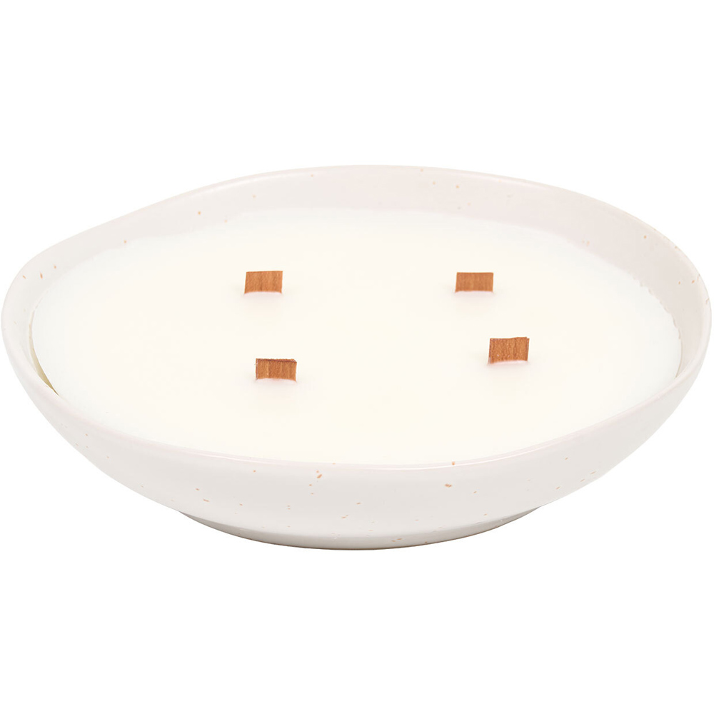 Large Crackle Wick Citronella Bowl White Image 3