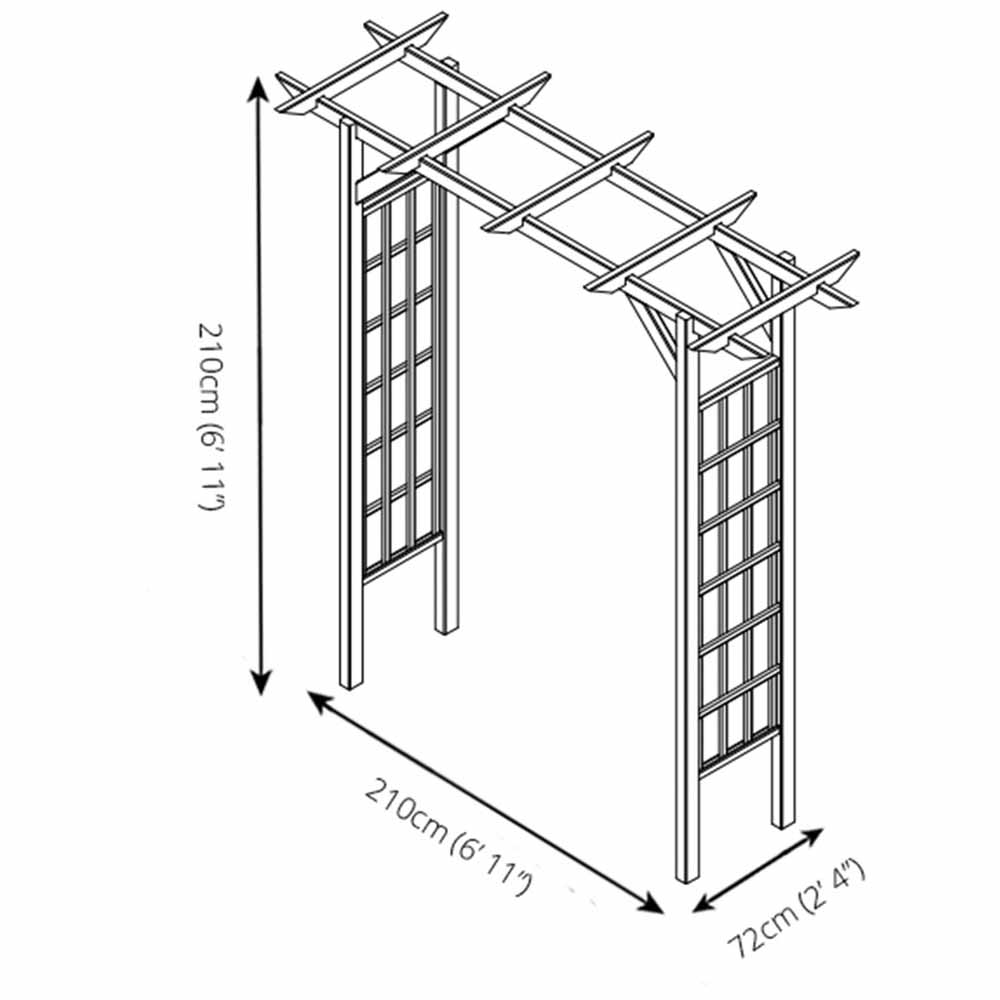 Mercia Pressure Treated Flat Top Garden Arch Image 6