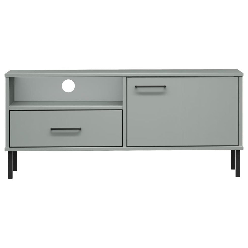 vidaXL Oslo Single Door Single Drawer Single Shelf Grey TV Cabinet Image 4