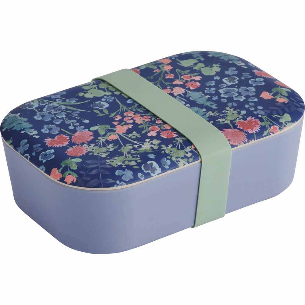 Wilko Floral Bamboo Lunch Box Image 1