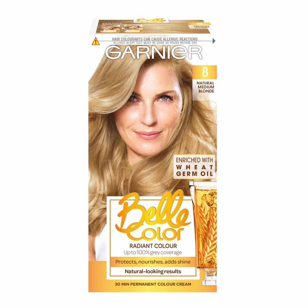 Garnier Belle Color 8 Natural Medium Blonde Permanent Hair Dye | Wilko