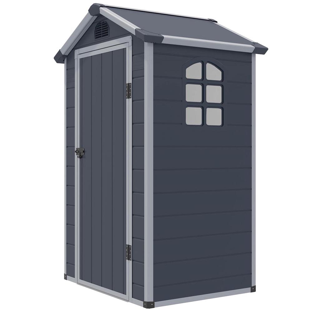 Rowlinson 4 x 3ft Dark Grey Airevale Plastic Garden Shed Image 6