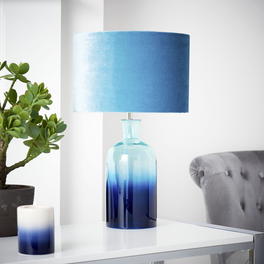 Wilko Teal Ombre Table Lamp Wilko