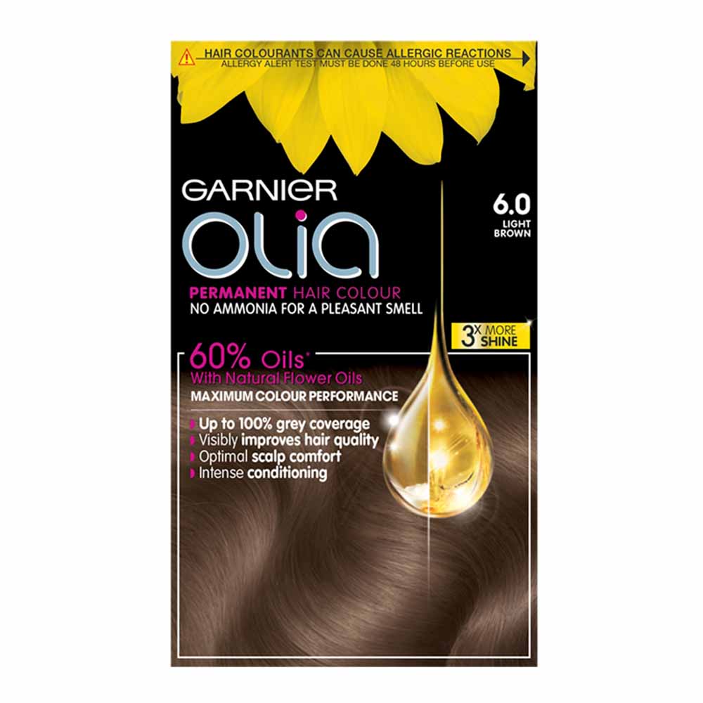 Garnier Olia 6.0 Light Brown Permanent Hair Dye Image 1
