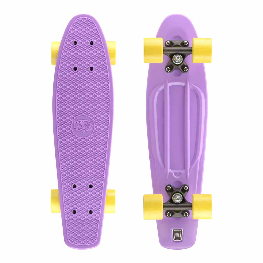 Xootz 22 inch Purple Kids Retro Plastic Cruiser Skateboard Image 2
