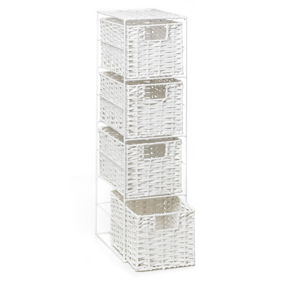 Wilko White Split Wood 4 Drawer Storage Unit Wilko