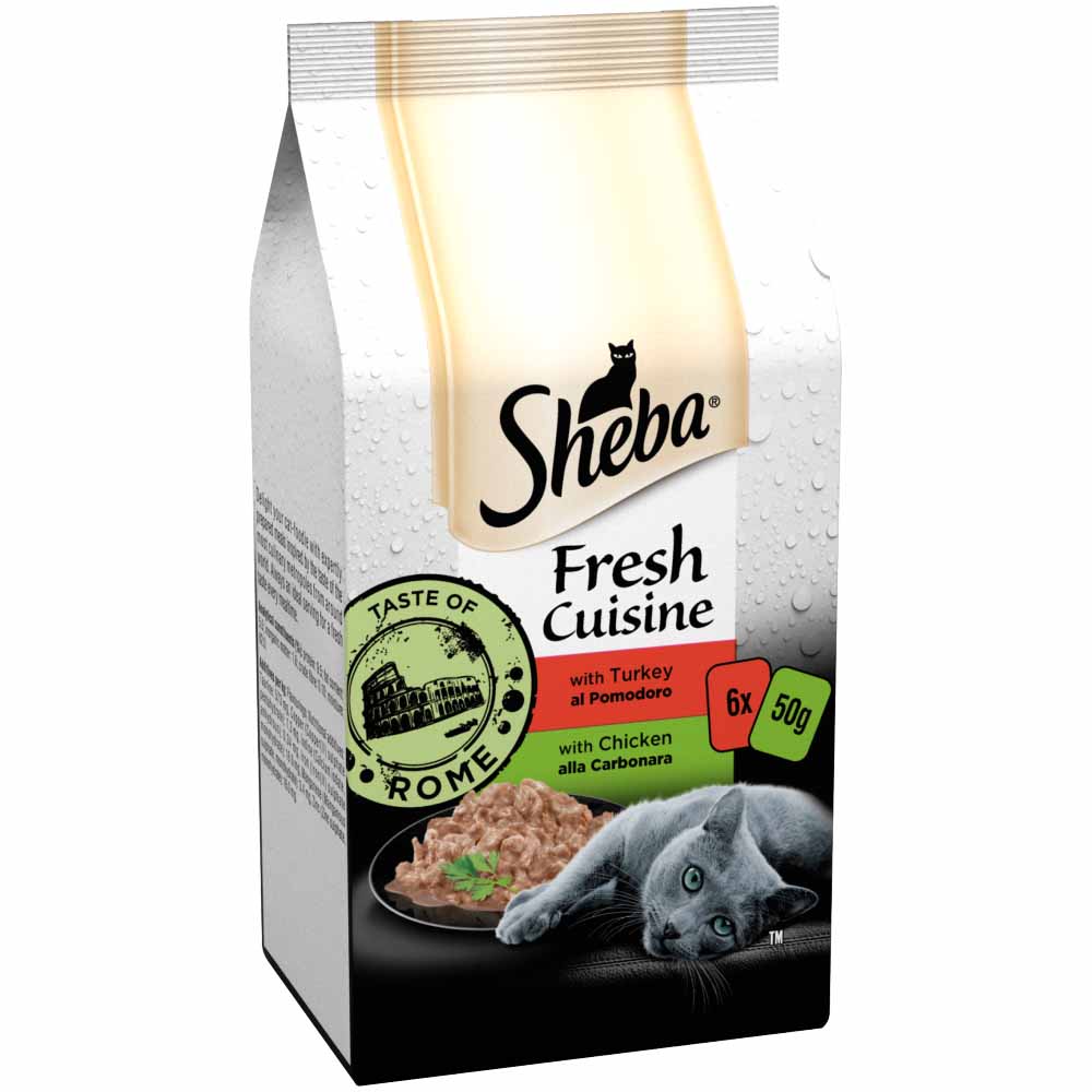 Sheba Fresh Cuisine Taste of Rome in Gravy Cat Food Pouches 6 x x50g Image 2