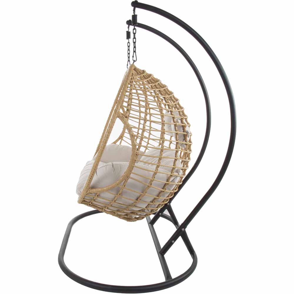 Charles Bentley Natural Double Swing Egg Chair with Cushions Image 8