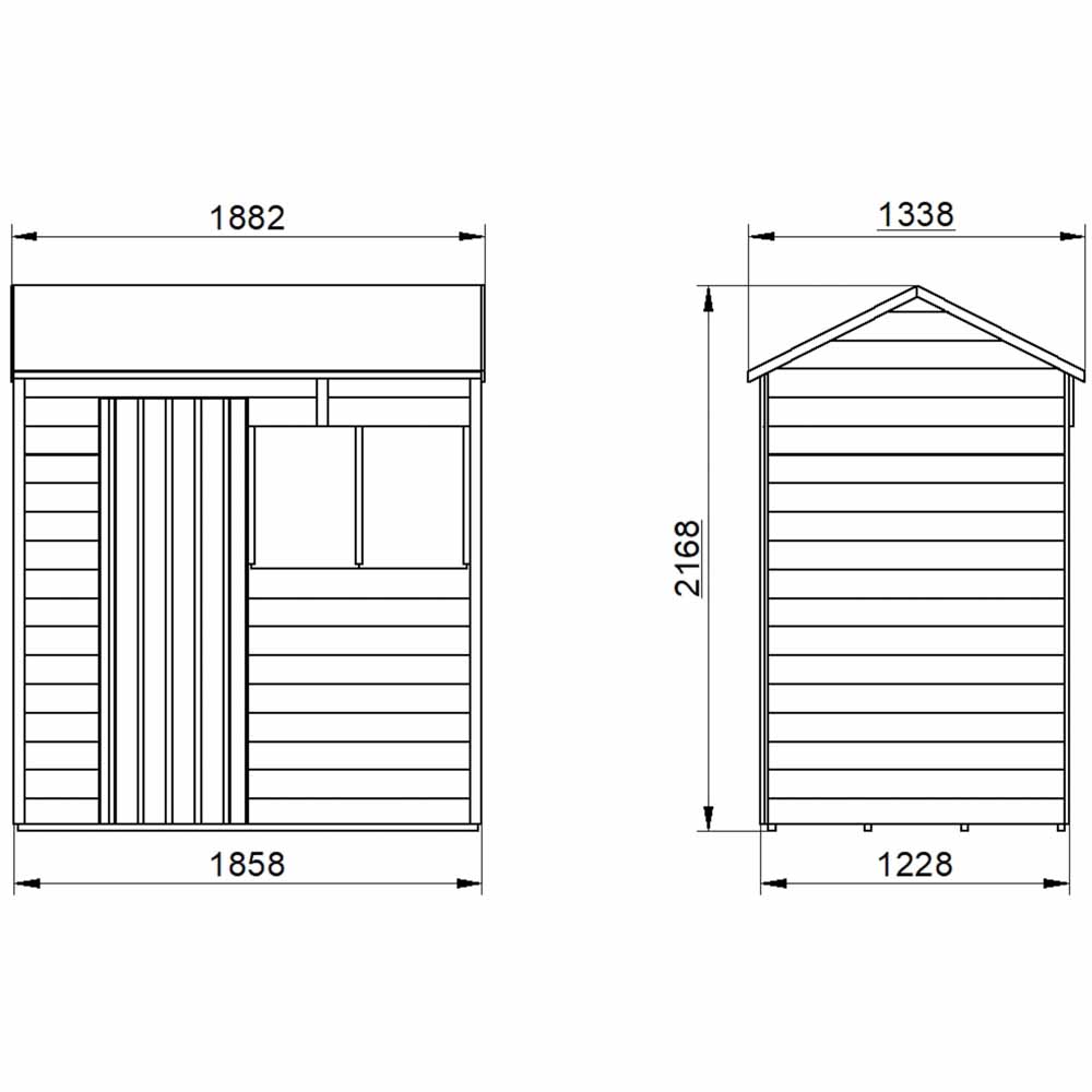Forest Garden 6 x 4ft Overlap Pressure Treated Reverse Apex Shed Image 15