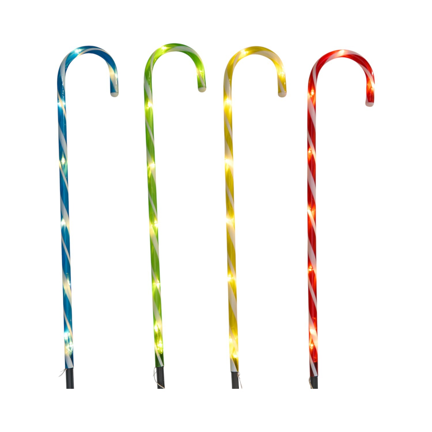 4 Piece Candy Cane Stake LightsMulticolour Image 2