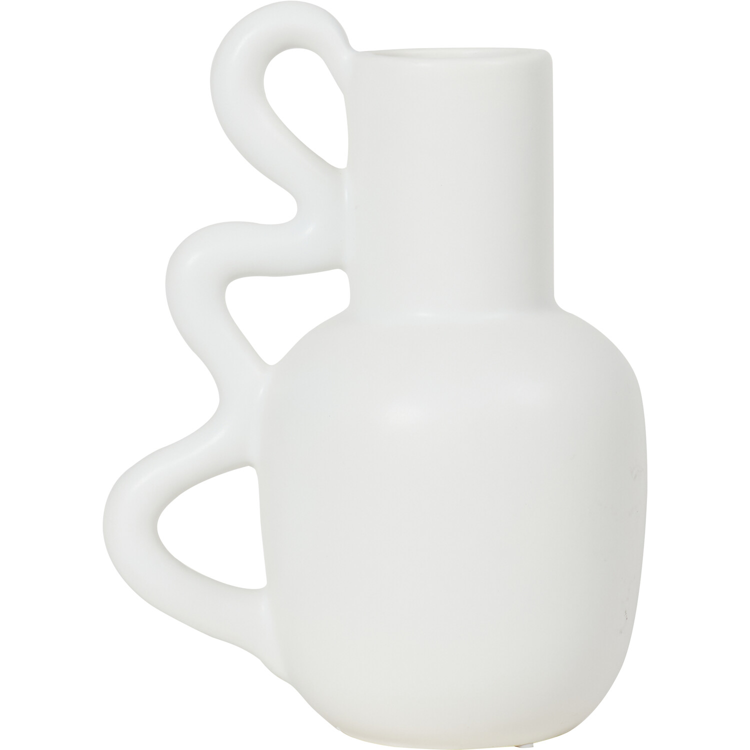Elise Abstract Handle Vase - White Image 2