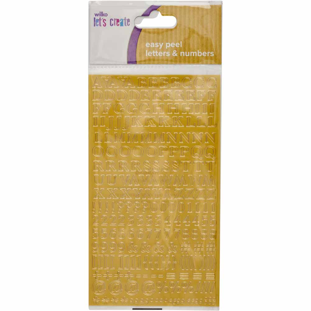 Wilko Peel Off Letters and Numbers Assorted Wilko