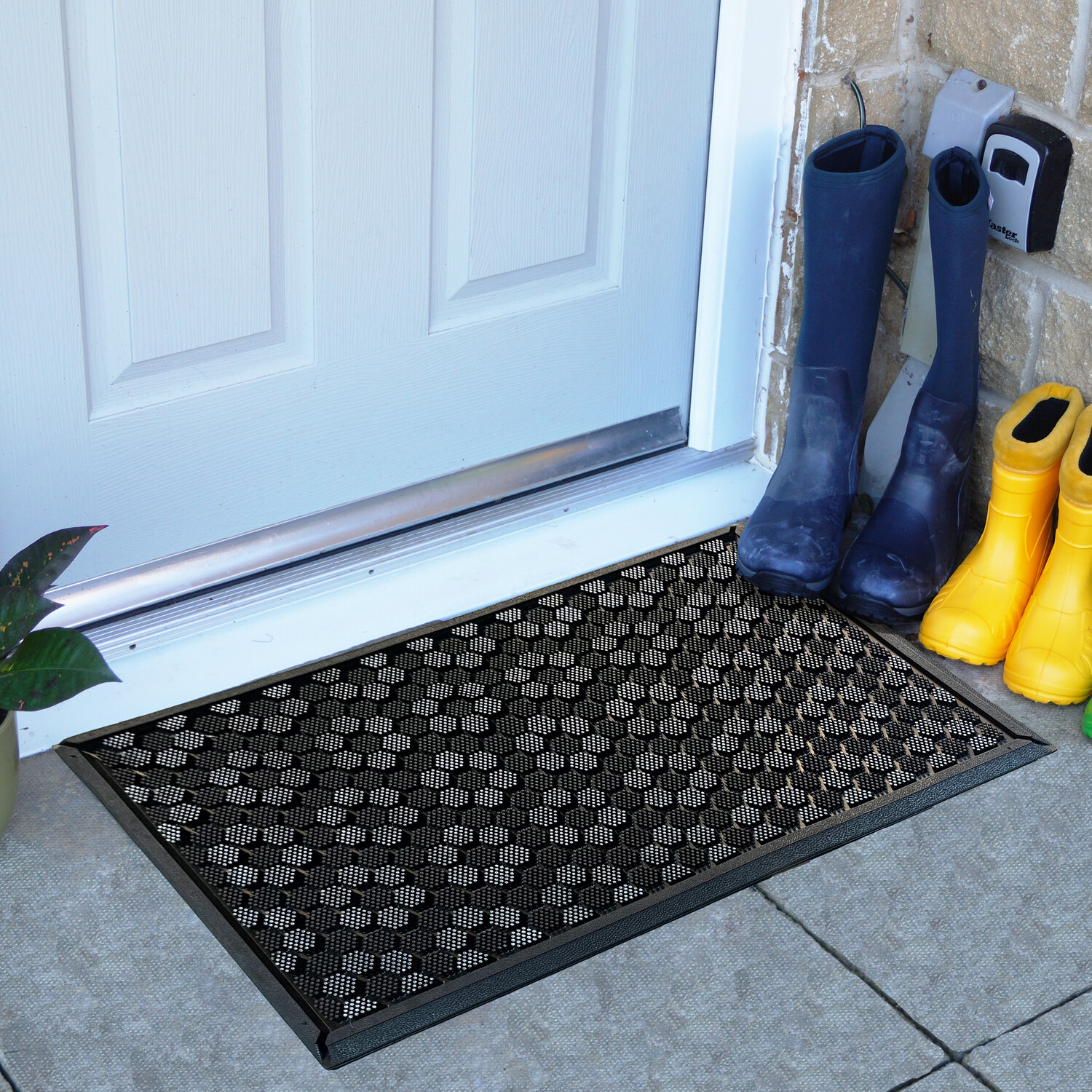 My Home Rubber Pin Door Mat Black Image 5