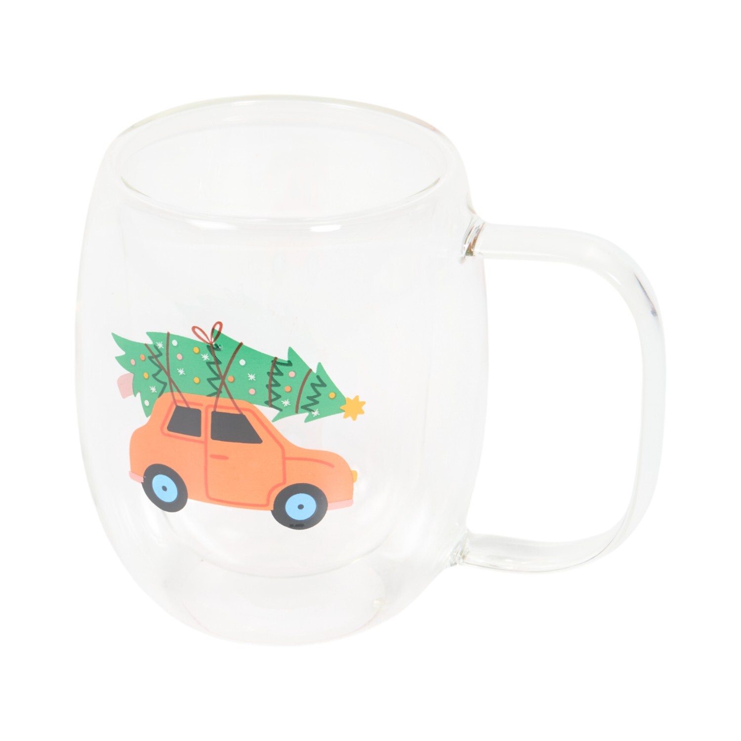 Double Wall Christmas Glass Mug Image 6
