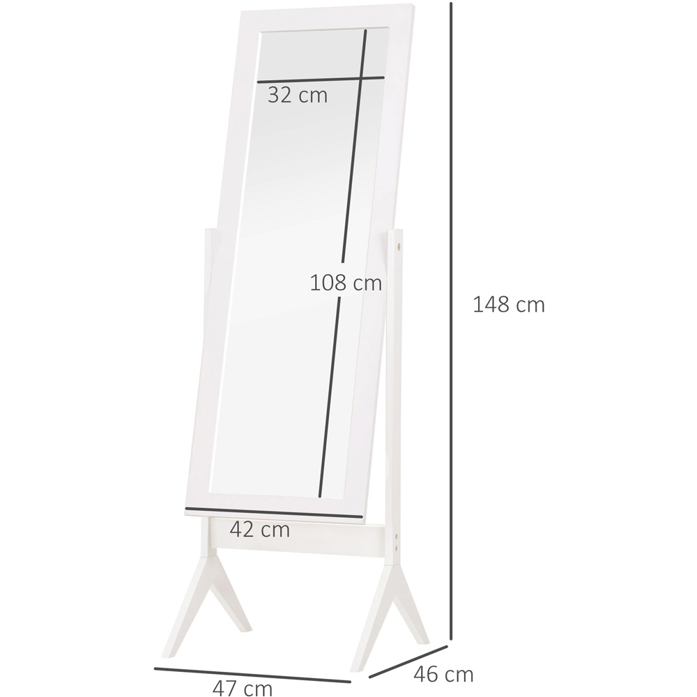 Portland White Freestanding Dressing Mirror 148 x 47cm Image 6