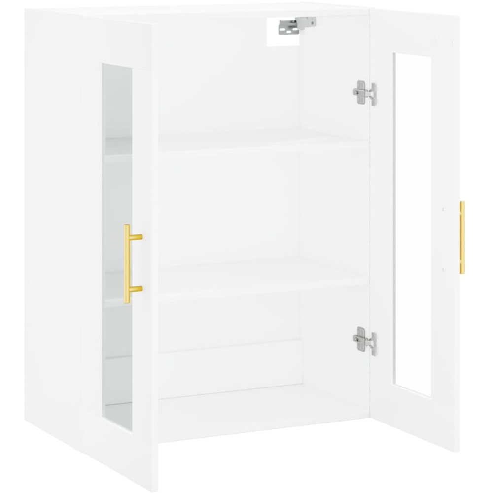vidaXL 2 Glass Door White Wall Mounted Cabinet Image 6