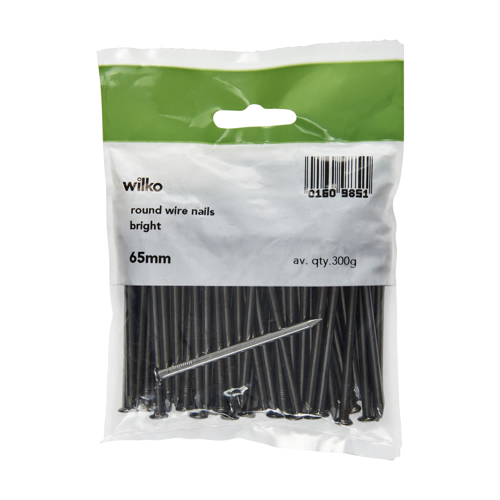 Wilko 65mm Round Head Wire Nails 300g Image 2