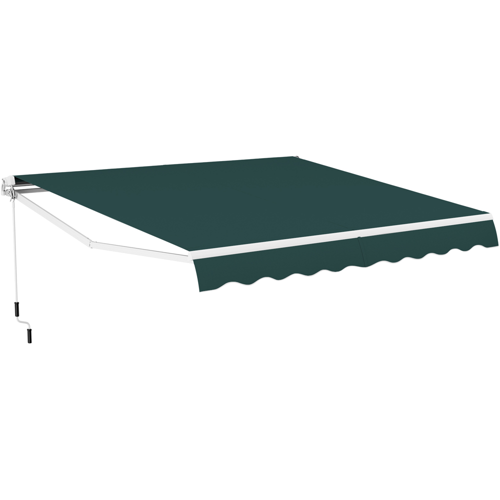 Costway Green Retractable Manual Patio Awning 3.6 x 3m Image 2
