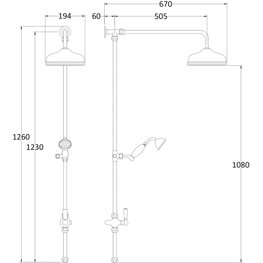 nuie Chrome and White Rigid Riser Kit Image 3