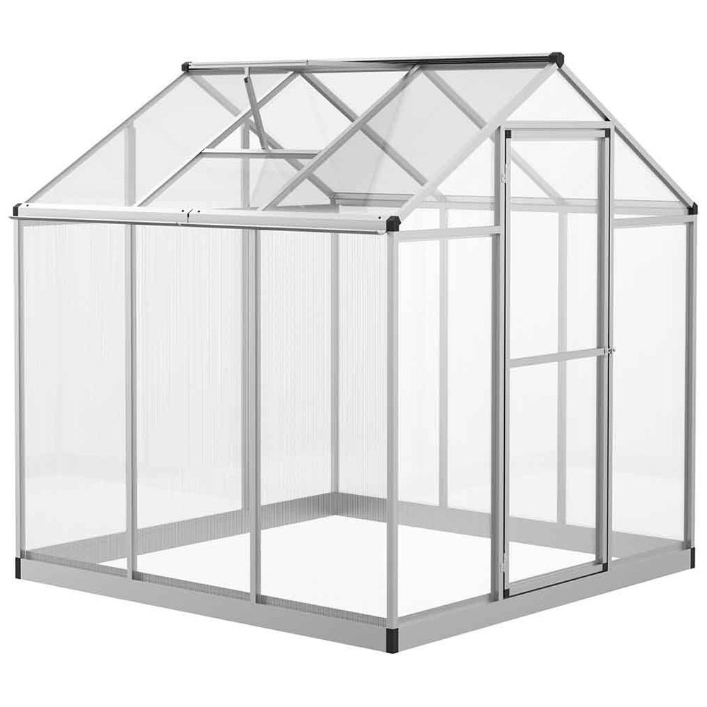 Outsunny Polycarbonate Aluminium 6 x 6ft Greenhouse Image 1