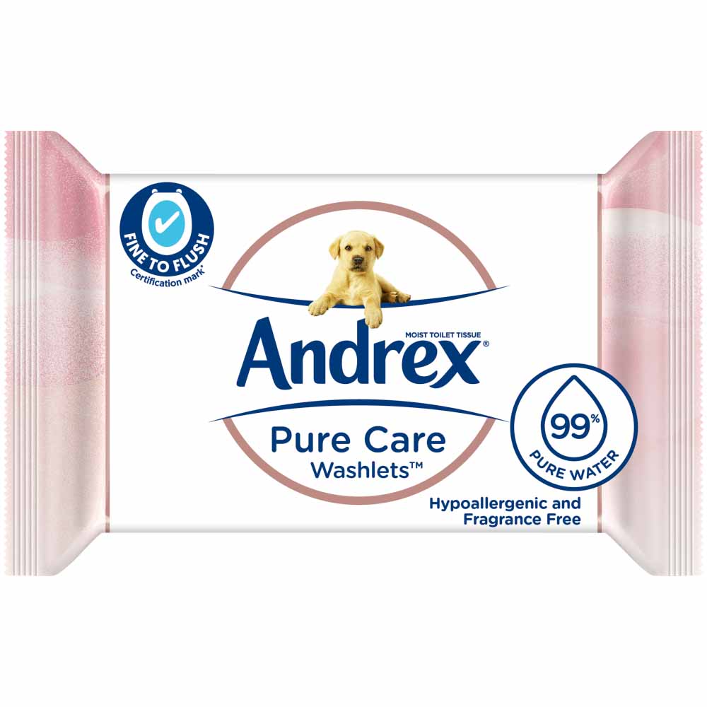 Andrex Singles Pure Care Washlets Moist Toilet Tissue 36 Sheets Image 1