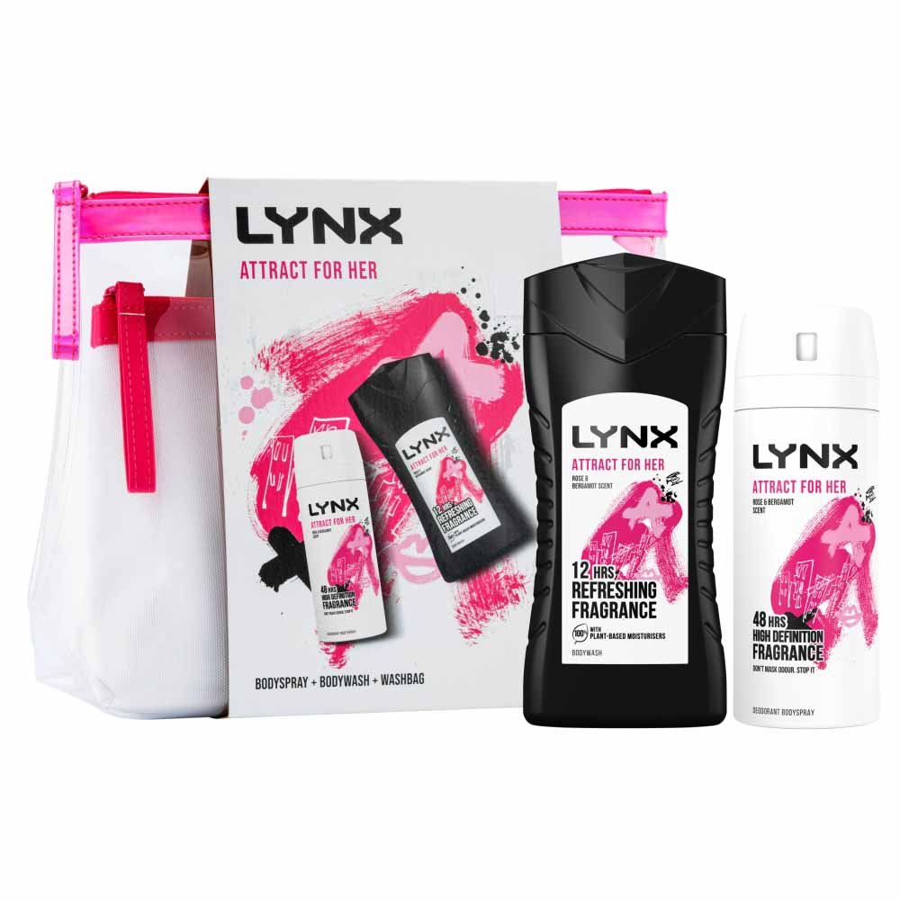 Lynx Attract for Her 2 in 1 Wash Bag Gift Set Image 2