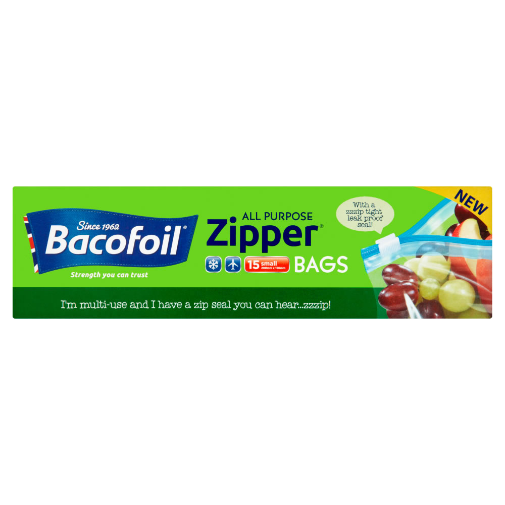 Baco Bacofoil Small All Purpose Zipper Bags 15 pack  - wilko