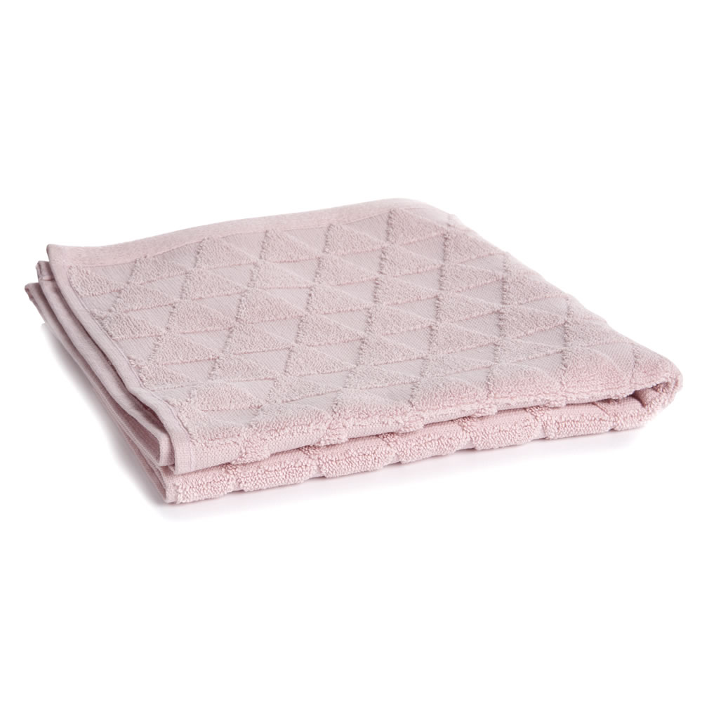 Wilko Textured Hand Towel Pink Image 1