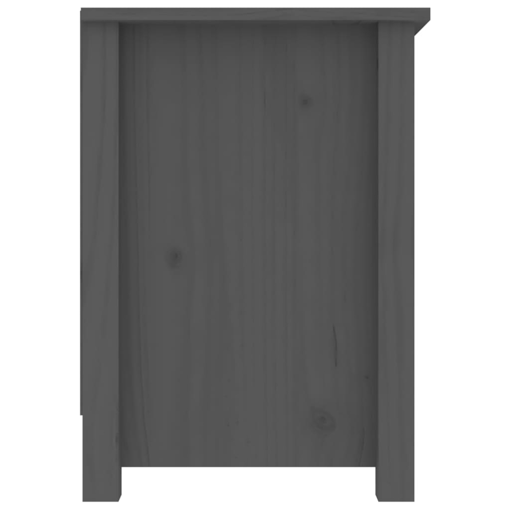 vidaXL 2 Door 4 Shelf Grey Solid Pine Wood TV Cabinet Image 4