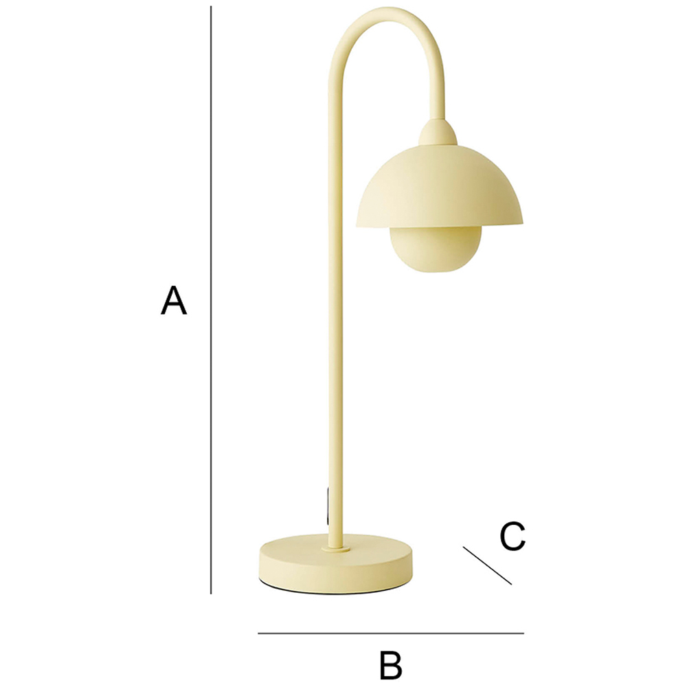 ValueLights Tilly Pastel Lemon Arched Dome Shade Metal LED Table Lamp Image 8