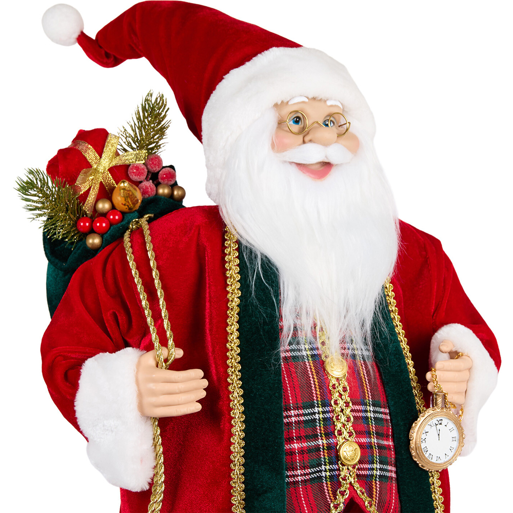 Traditional Standing Santa Figurine Red Image 4