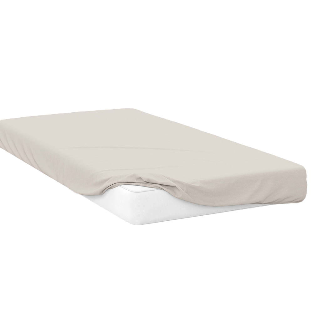 Serene Small Double Ivory Deep Fitted Bed Sheet Image 1