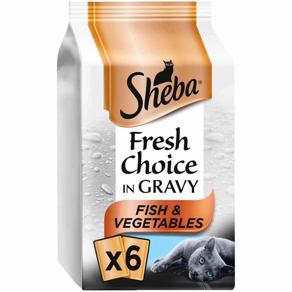 Sheba Fresh Pouch Cat Food Mixed Vegetables Selection in Gravy 6 x 50g Image 1