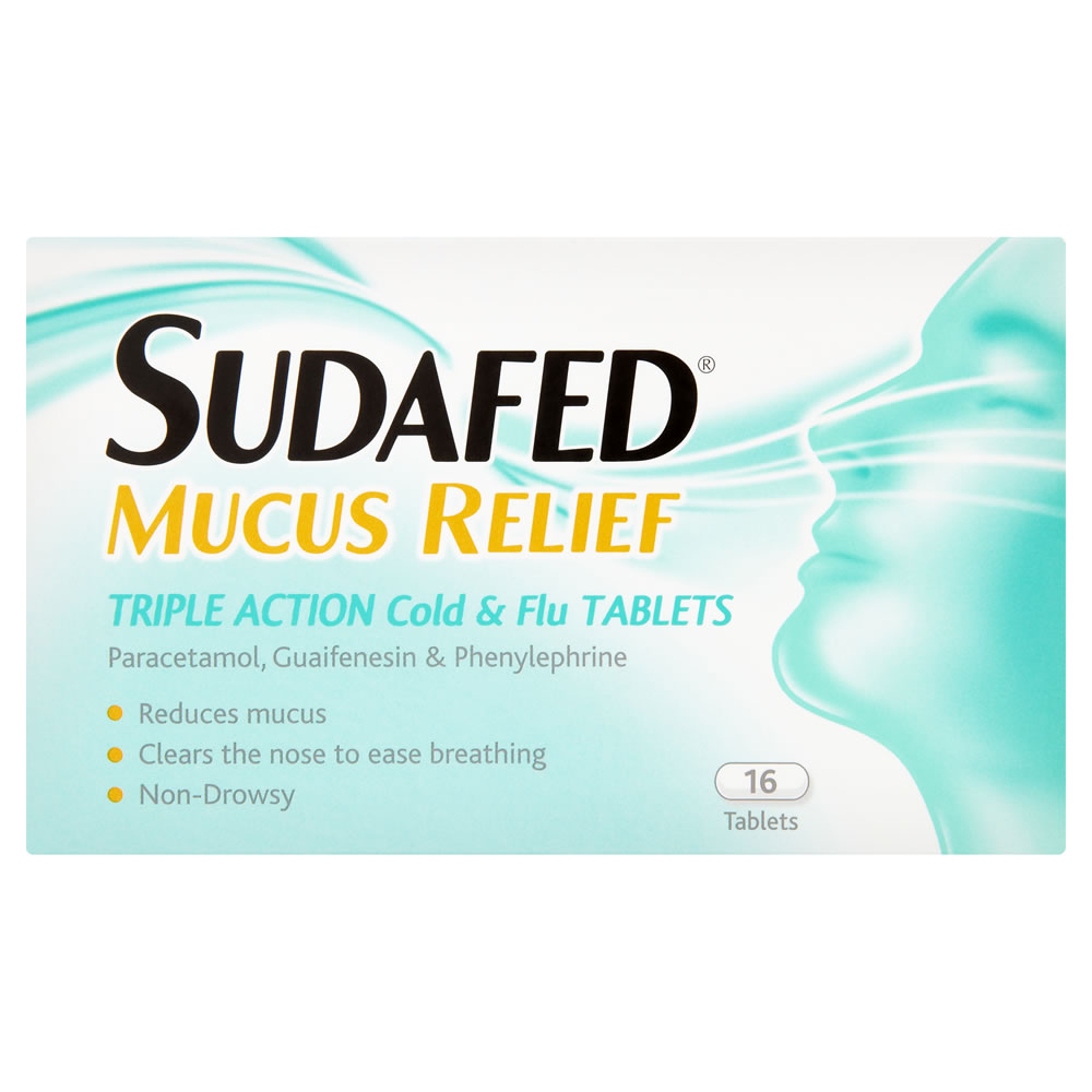 Sudafed Mucus Relief Tablets 16 pack  - wilko