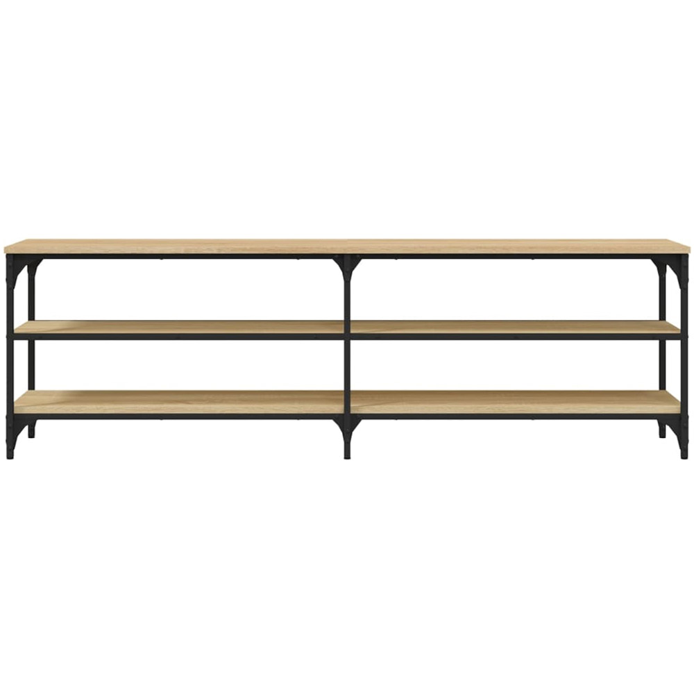 vidaXL 2 Open Shelf Sonoma Oak TV Cabinet with Metal Legs Image 5