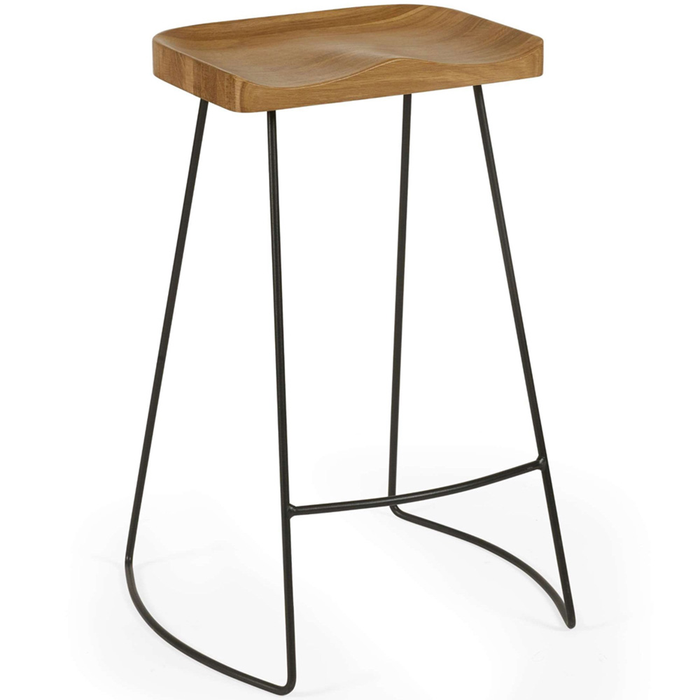 Julian Bowen Travis Oak Bar Stool Set of 2 Image 3