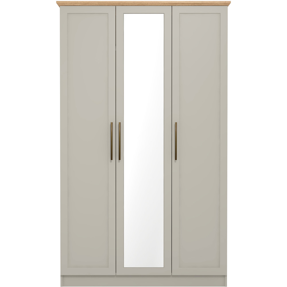 GFW Lyngford 3 Door Grey Mirrored Wardrobe Image 3