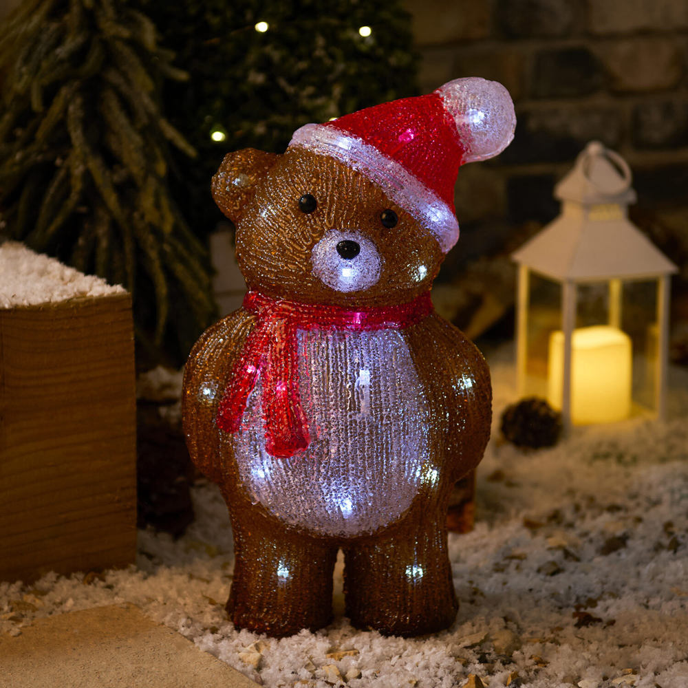 Acrylic LED Christmas Bear Decoration Image 4