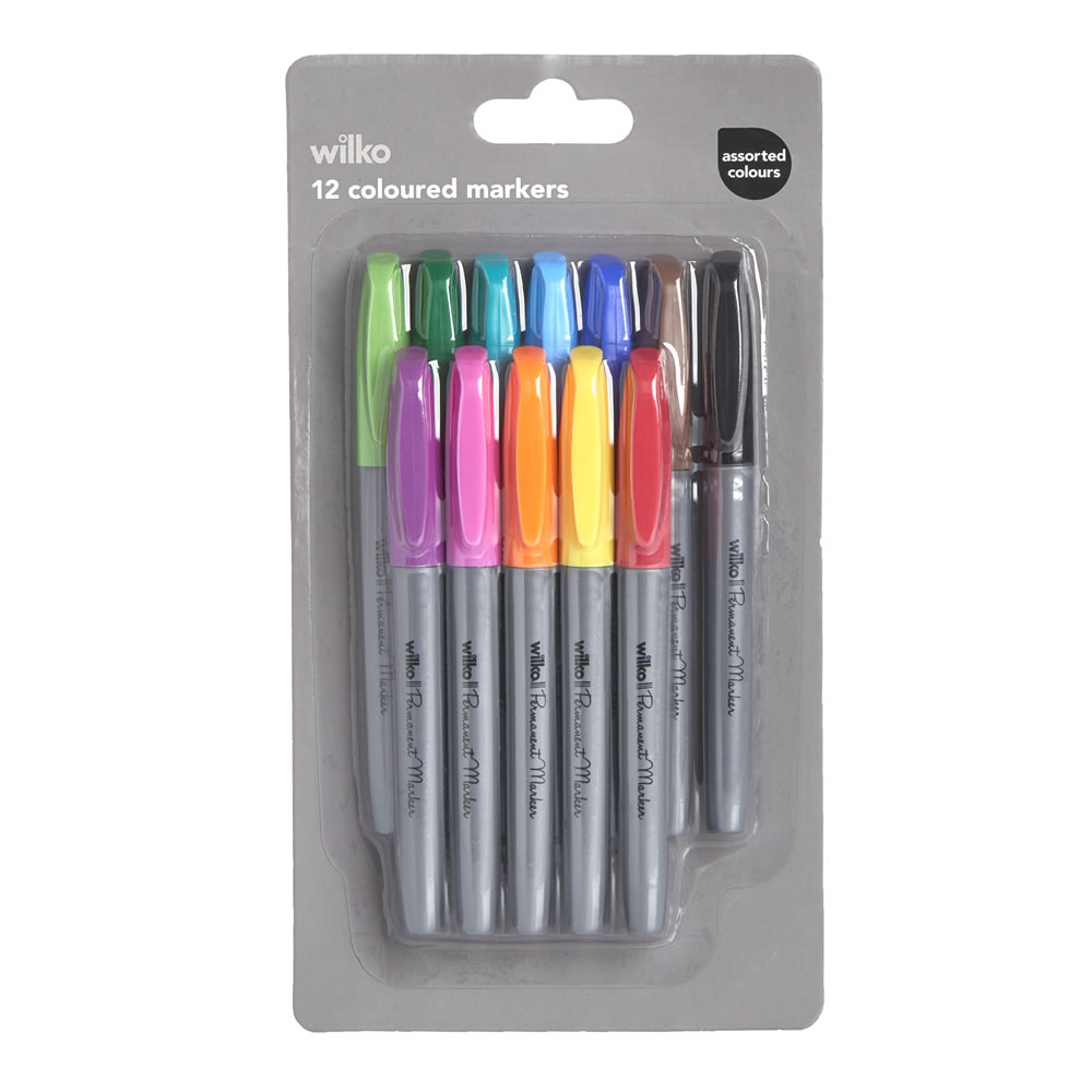 Wilko Coloured Marker Pens 12 pack Wilko