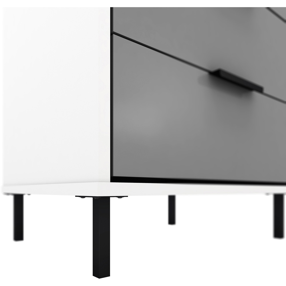 Seconique Madrid 5 Drawer Grey and White Gloss Narrow Chest Image 5