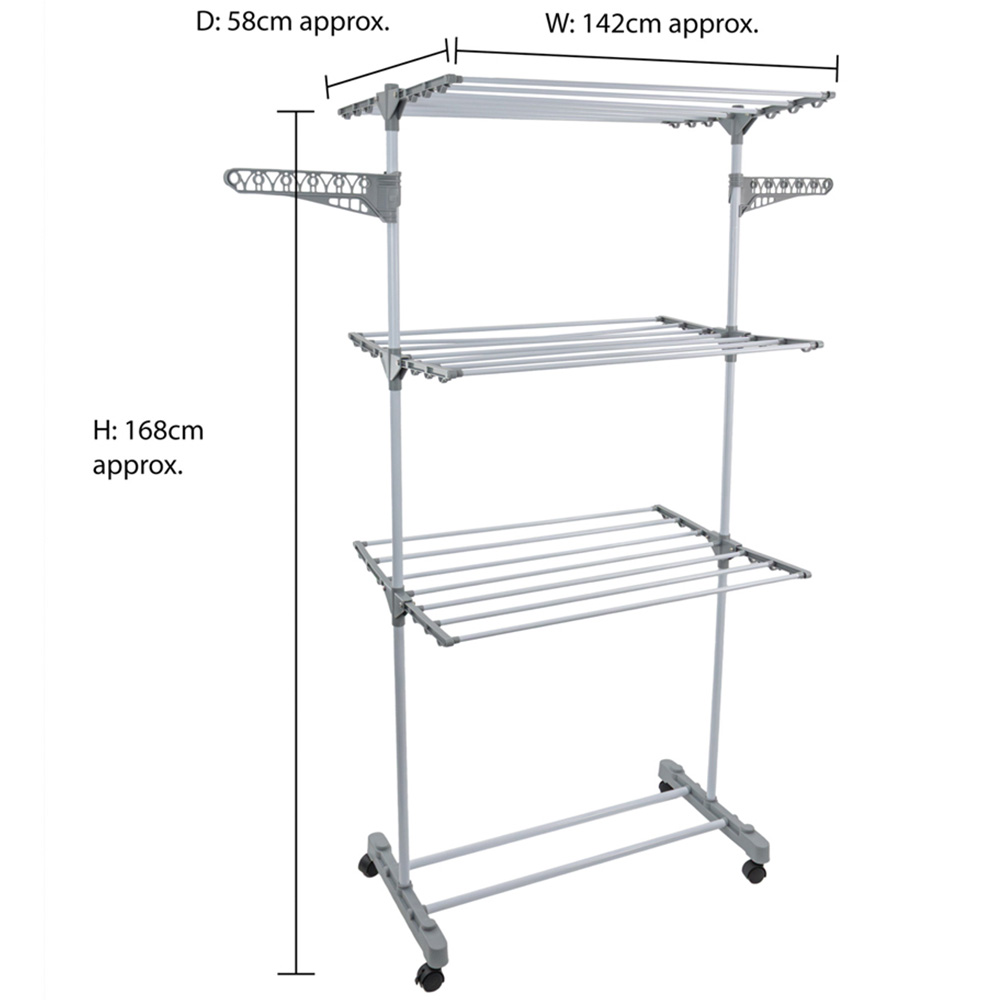 JVL 3-Tier White Clothes Drying Rack 21m Image 9