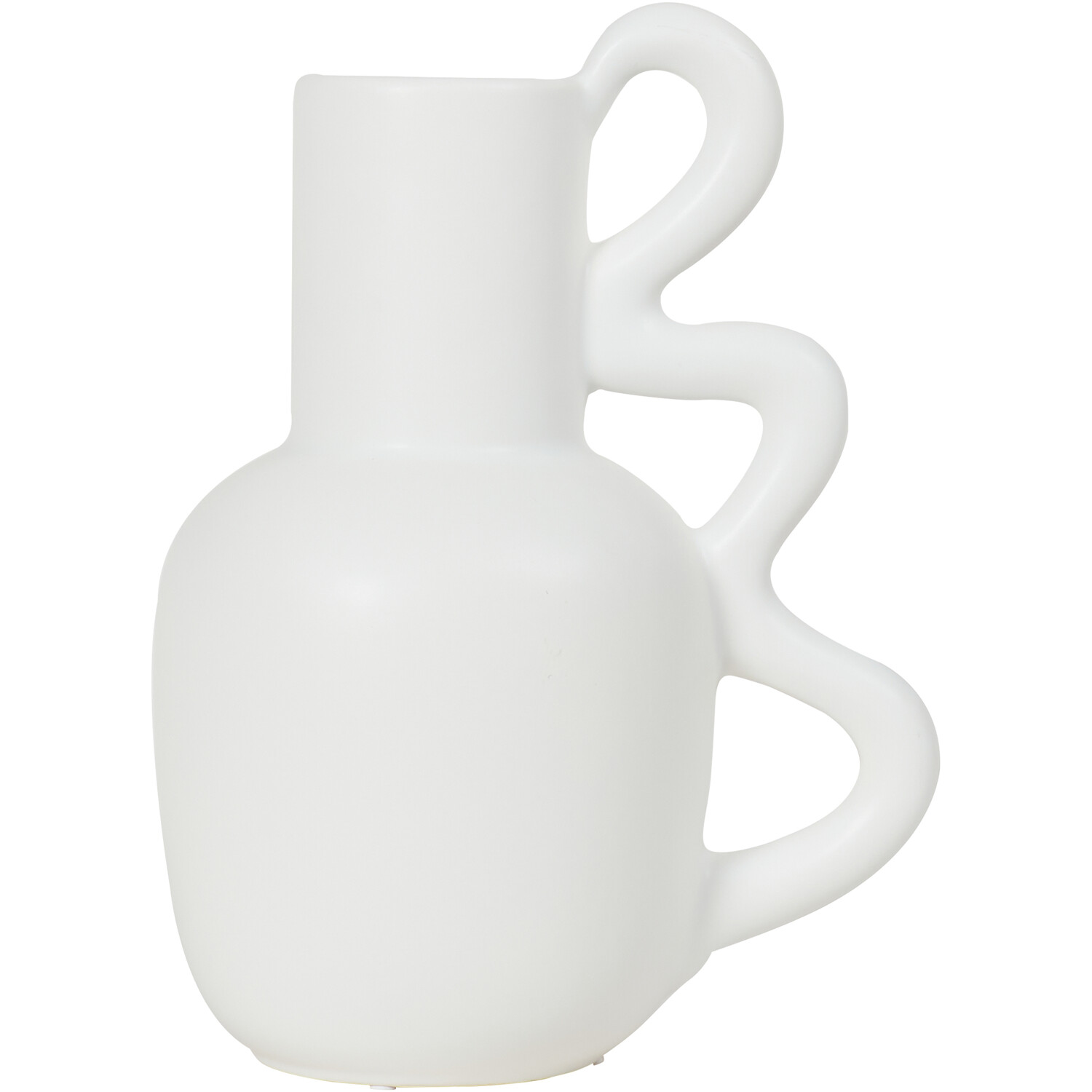Elise Abstract Handle Vase - White Image 1