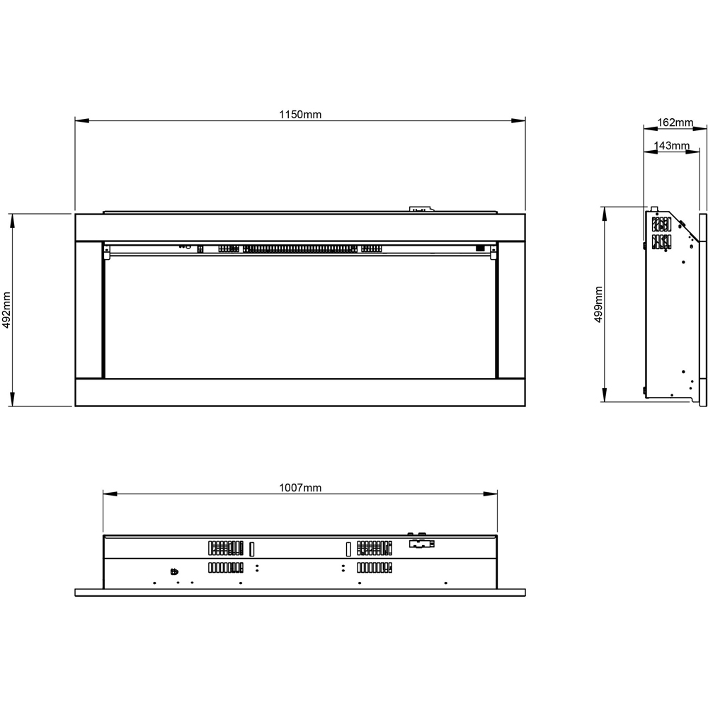 Be Modern Avella Grande Timber Wall Mounted Electric Inset Fireplace 45 inch Image 4