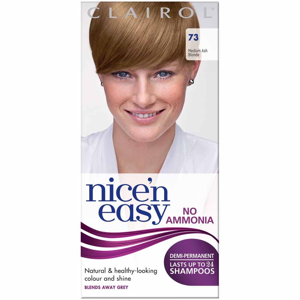 Clairol Nice'n Easy Medium Ash Blonde 73 Semi-Permanent Hair Dye | Wilko Clairol Nice'n Easy Medium Ash Blonde 73 Semi-Permanent Hair Dye | Wilko